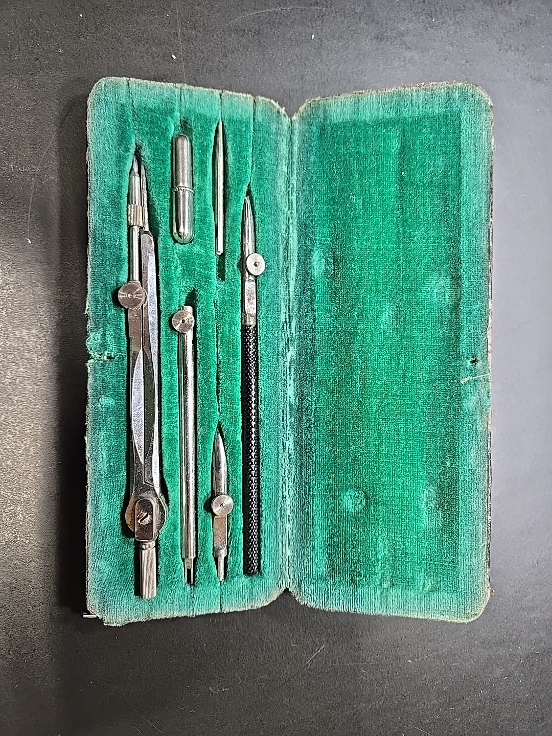 VINTAGE Schoenner GERMAN DRAFTING SET 6 PIECES USED
