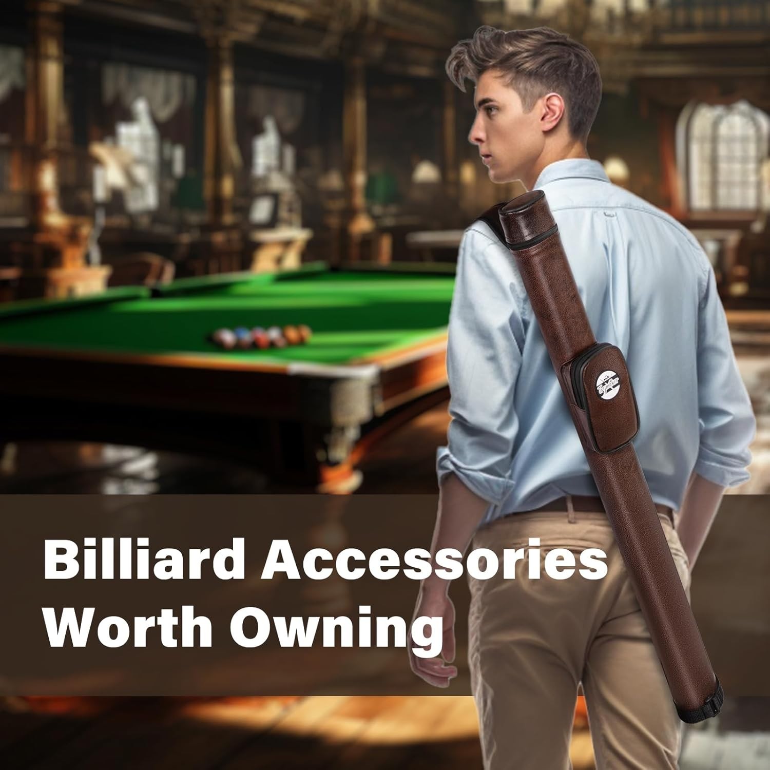 Waterproof Pool Cue Case with Two Pockets - Essential for Players