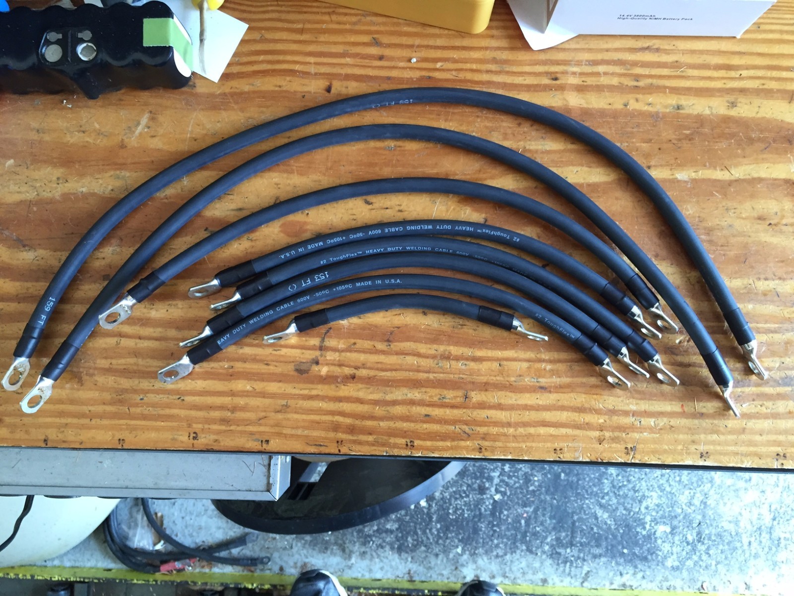 EZGO TXT 48V 2 Gauge #2 Welding Wire Battery Cable HD Tinned Copper Lug Full Kit
