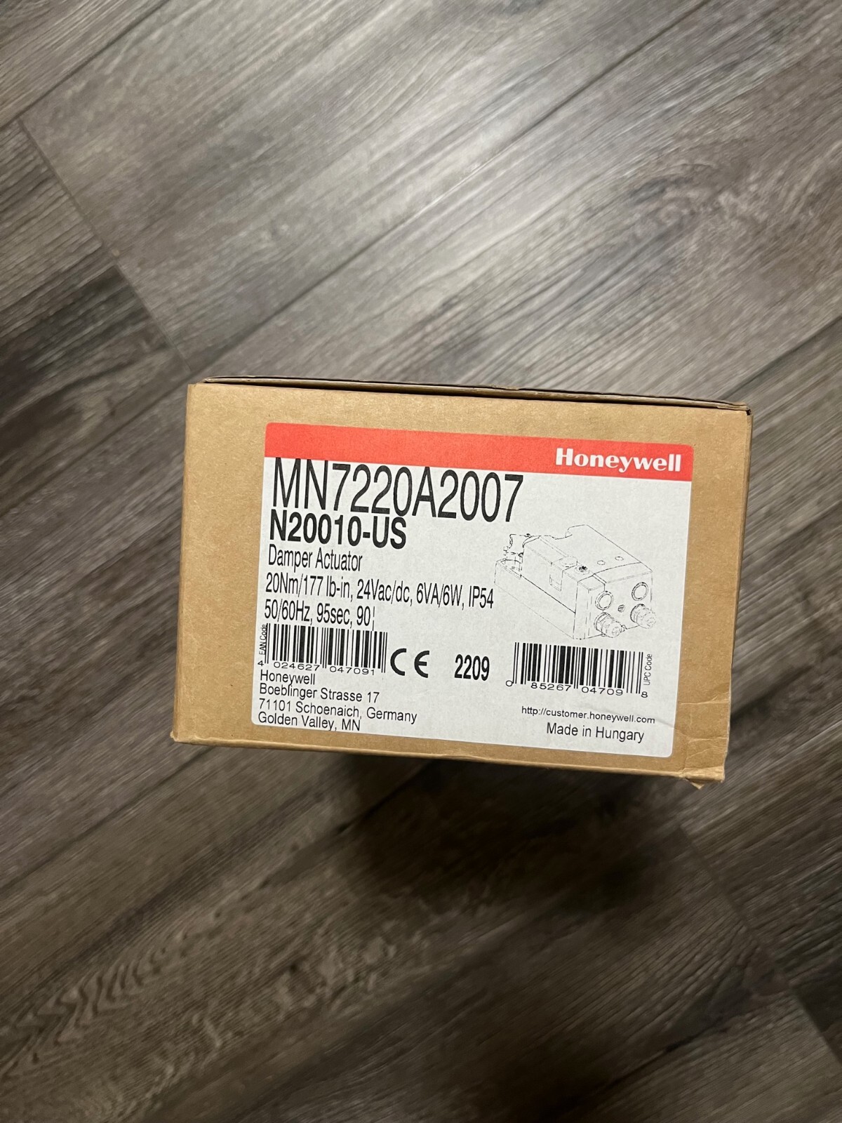 Honeywell MN7220A2007 - 24 V Non-Spring Return Damper Actuator