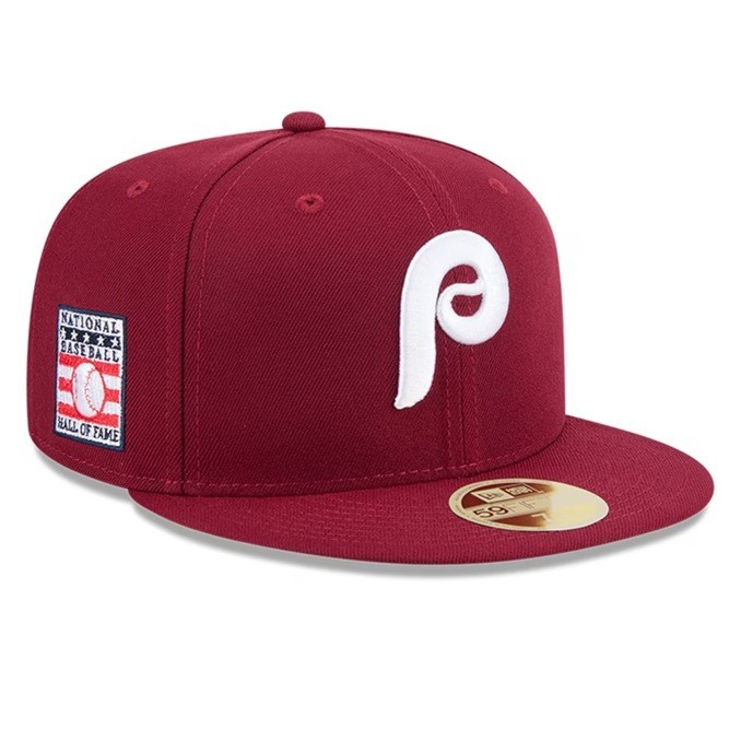 New Era 59Fifty Philadelphia Phillies Maroon 2025 HOF Green UV - NWT - 7 3/8