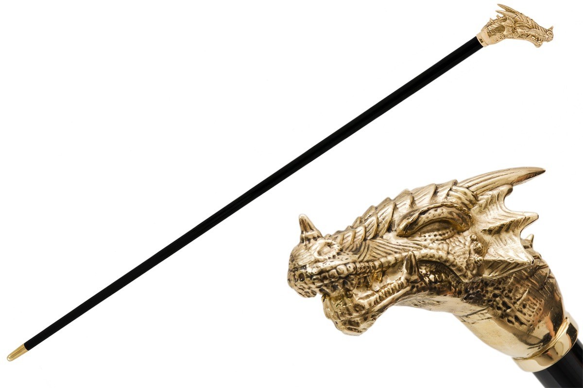 Pasotti Golden Dragon Cane with Gift Box included New