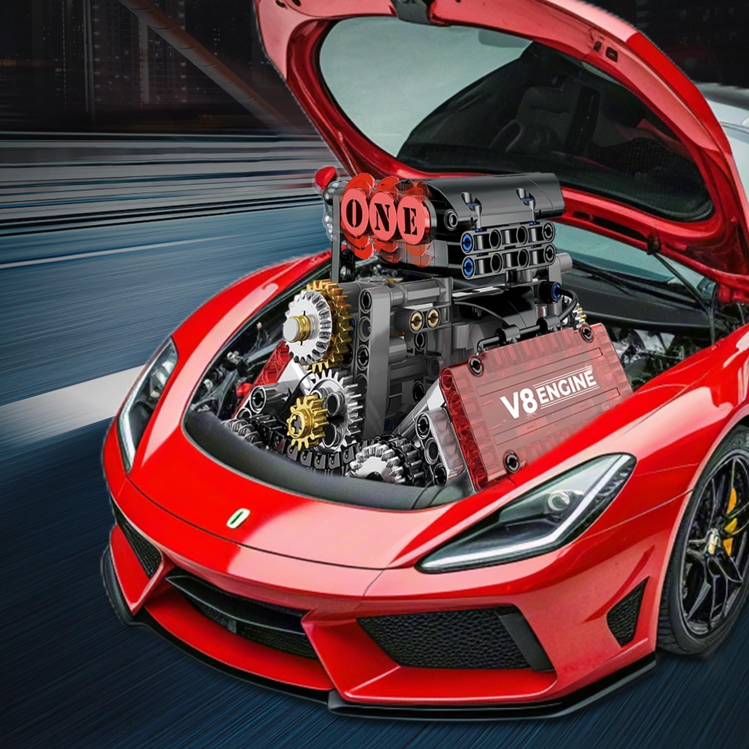 V8 Engine Kit Gas Model - OHV V8 Small Engine Model Kit Model Engine Resin Model
