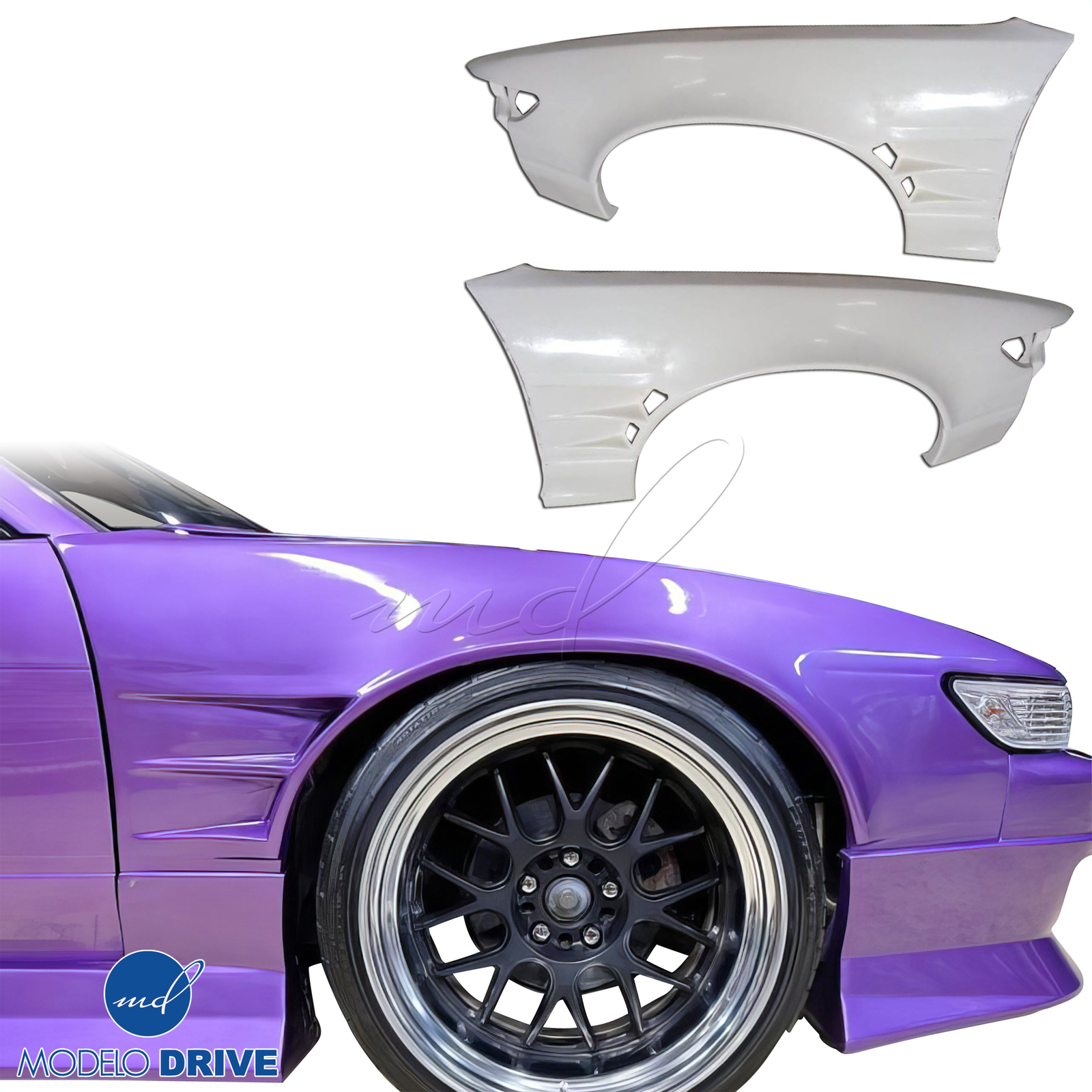 ModeloDrive FRP ORI t3 55mm Wide Body Fenders (front) S13 2/3dr For Nissan
