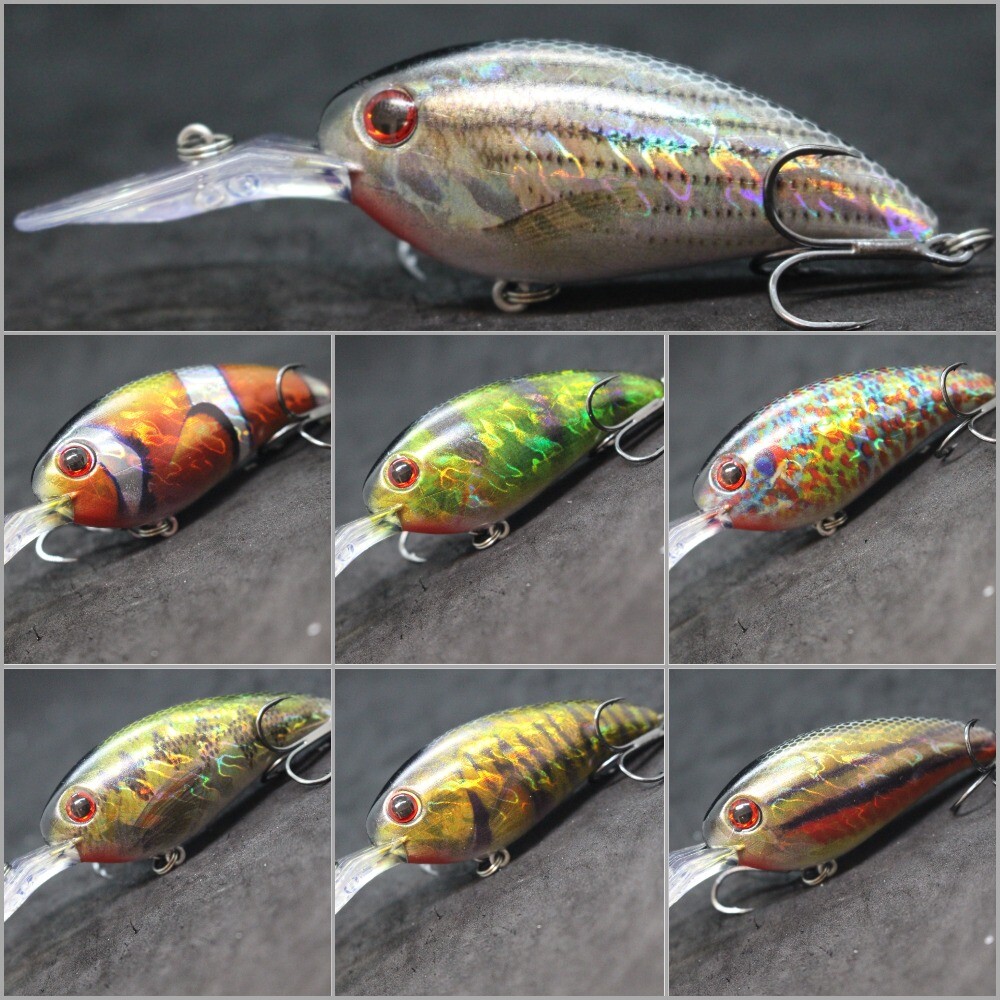 Crankbait Lures Fishing Lure wLure Deep Diver Lifelike 2X Hooks Wide Wobble HC55