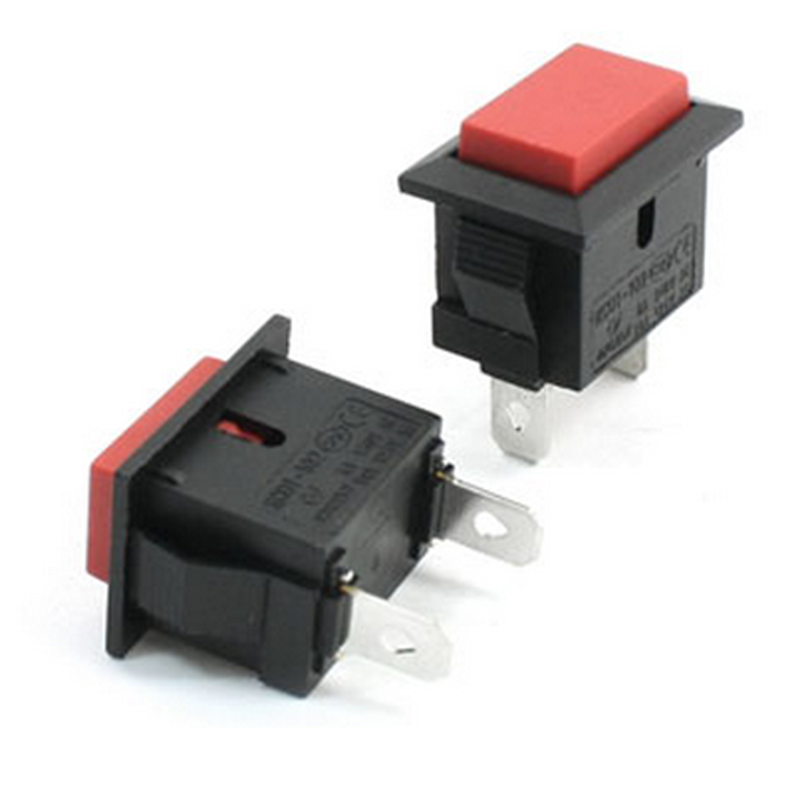 10pcs Red Cap Rectangle Momentary NO 2 Pins Push Button Switch SPST