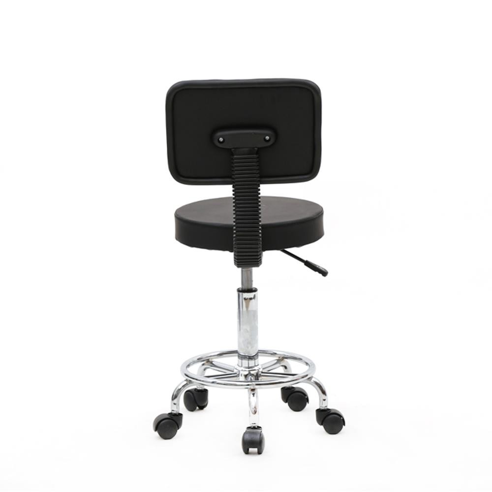 Adjustable Salon Stool with Backrest & Wheels Rolling Swivel Salon Stool Chair