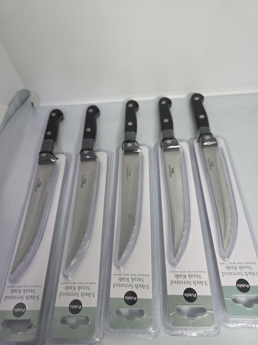 5-inch Serrated Steak Knife  stainless steel With Sheath (5 Pack)