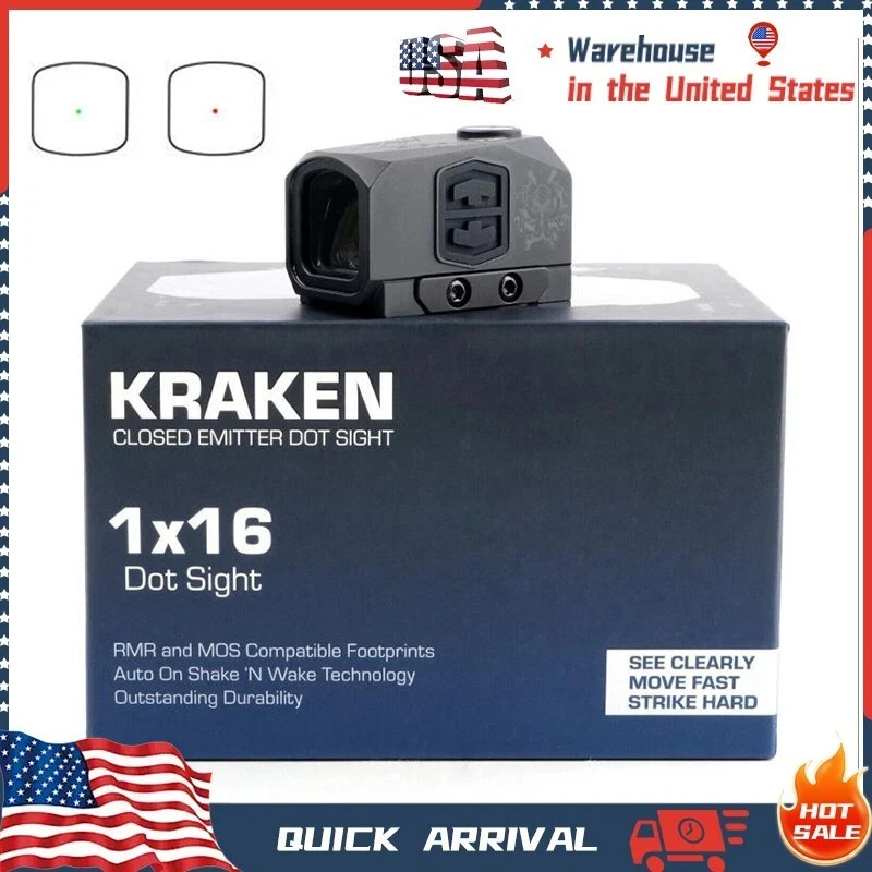 Kraken 3MOA Closed Emitter Red/Green Dot Sight RMR and MOS For Tactical replica