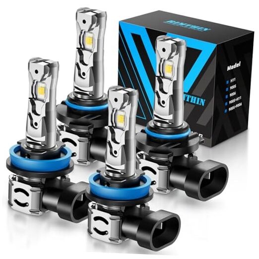 Bulbs Combo, H 11 9005 Fog Lights Bulb, 64,000LM 800% 9005+H11 Cool White