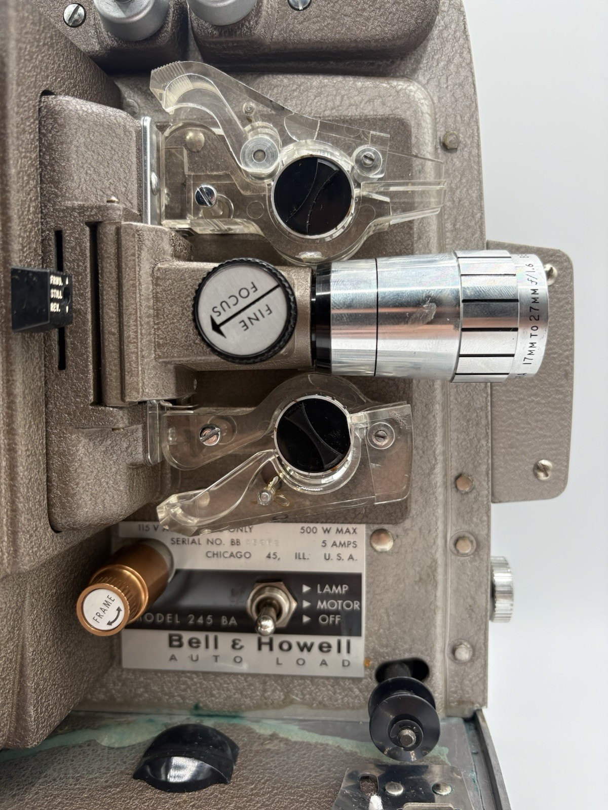 Bell Howell Autoload 8mm Projector Model 245 BA with Working Motor, Box & Manual