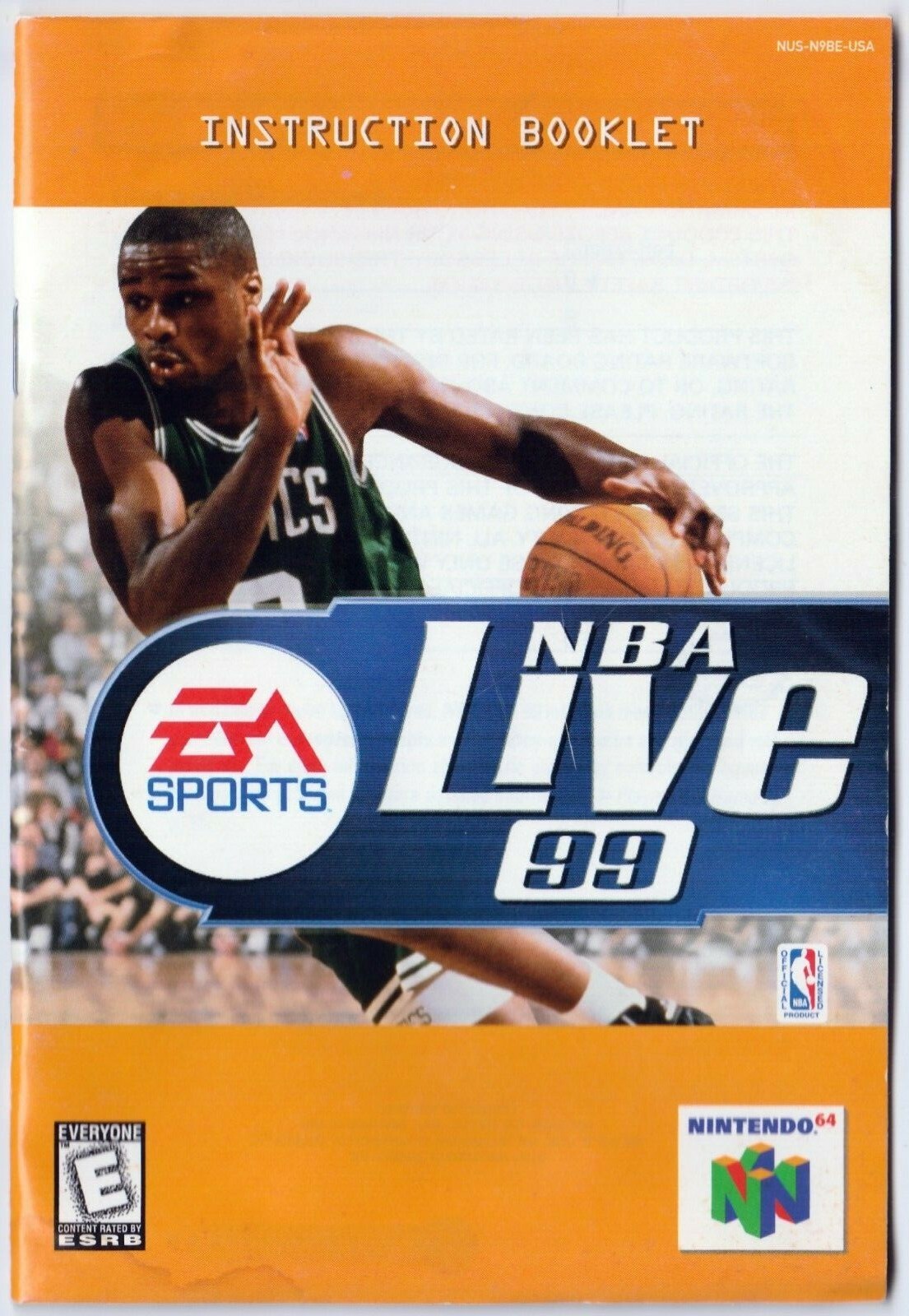 NBA Live 99 Instruction Booklet EA Sports Nintendo 64 Booklet Only