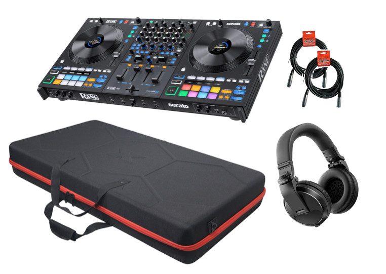 Rane FOUR Advanced 4-Channel Stems DJ Controller + Headphones, Carry Bag & XLRs