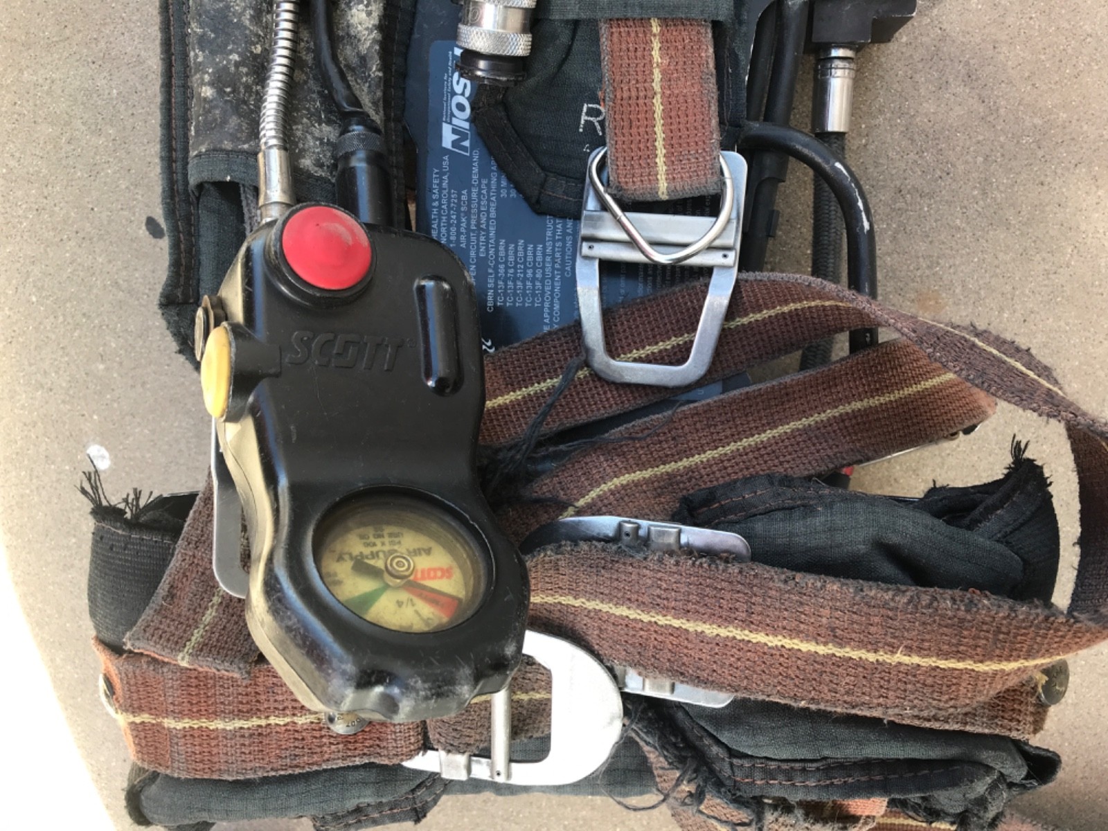 Scott 4.5 AP75 SCBA Air Pak PACK w/ Regulator HUD Untested #3