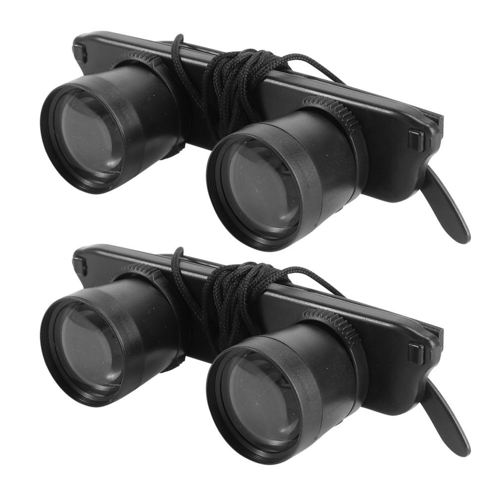2Pcs Wearable Black Handsfree Binocular Glasses with High Definition Viewing