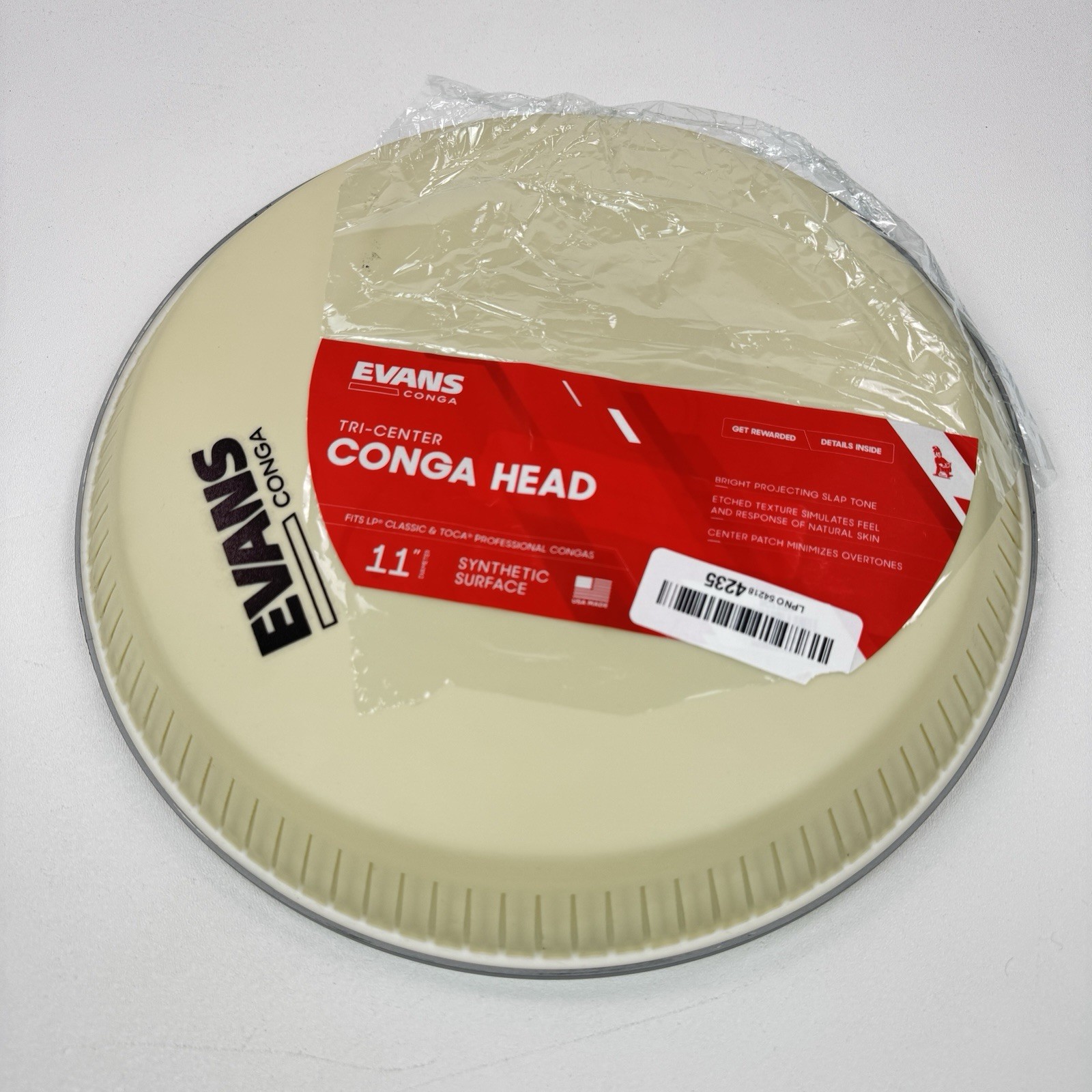 Evans Tri-Center Extended Collar Conga Drum Head, 11.00 Inch