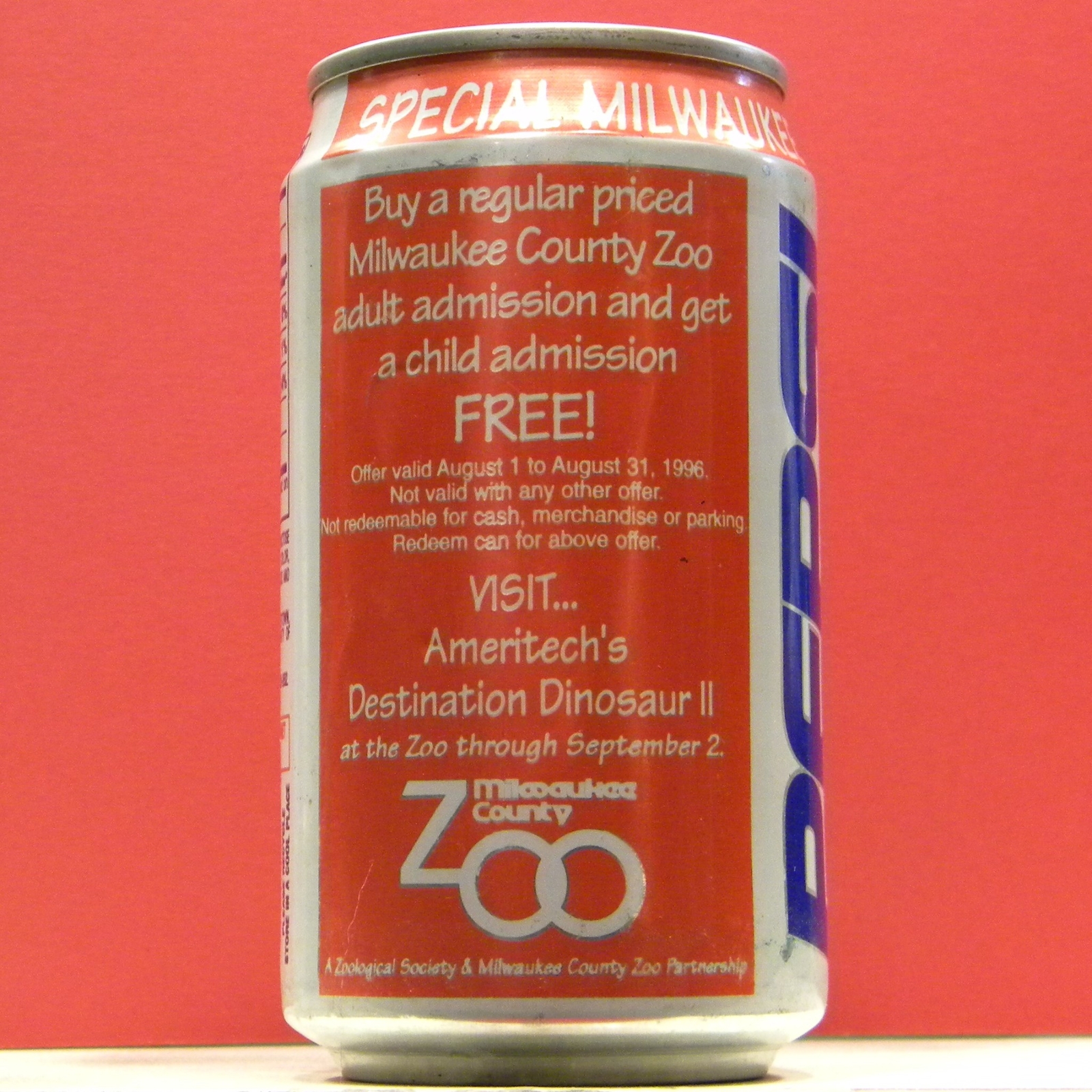 Pepsi Soda Coin Bank Can Milwaukee County Zoo Wis Pak Watertown Wisconsin S206