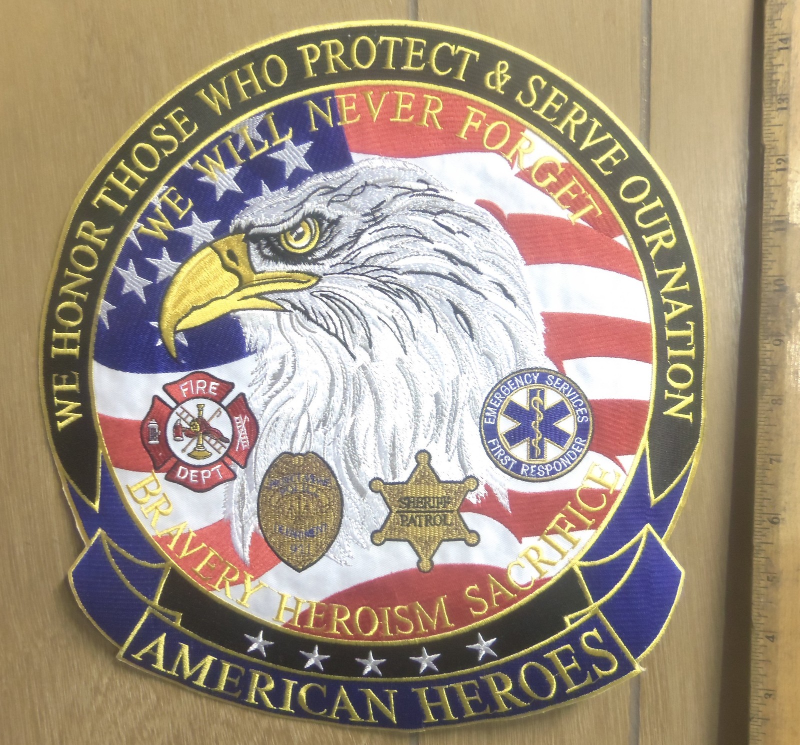American Heroes – Emergency Services – Embroidered Back Patch