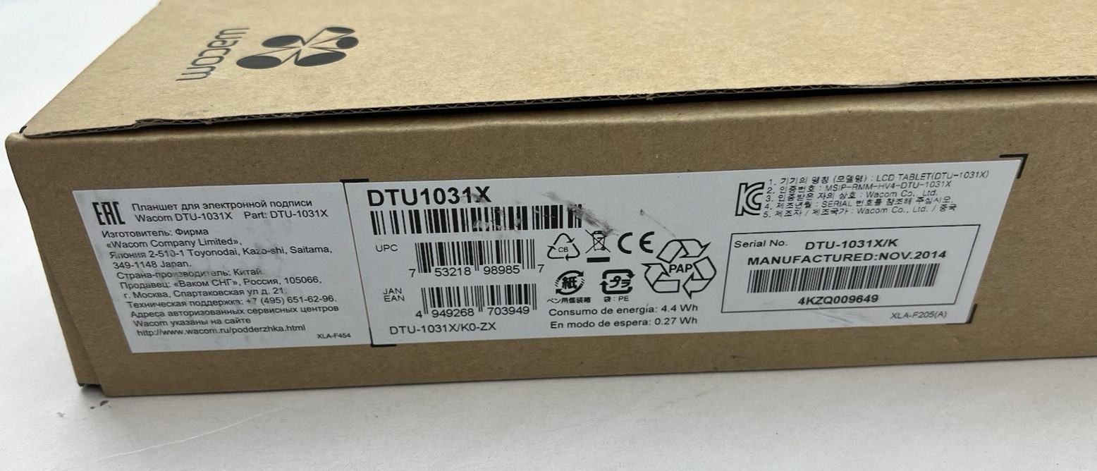 WACOM DTU-1031X LCD Tablet InterActive Pen Display