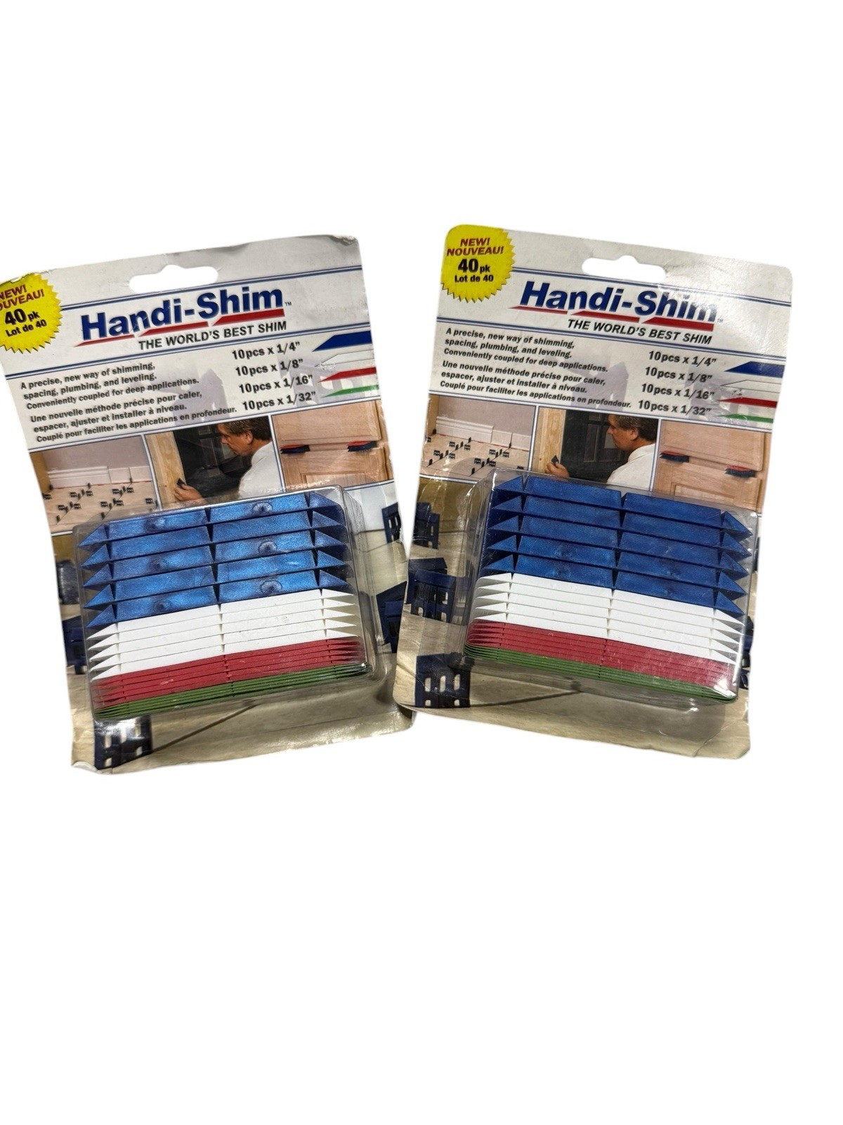 Handi-Shim Assorted HD Reusable Shims 40pk (X2) Leveling Spacing LOT/2 * NEW
