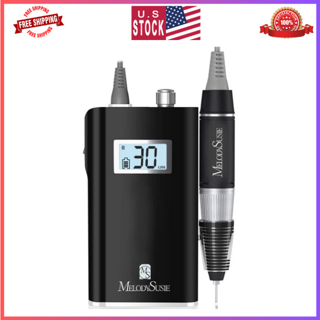 MelodySusie 30000 RPM Nail Drill, SC320H E-File with 6 Bits & Sanding Bands