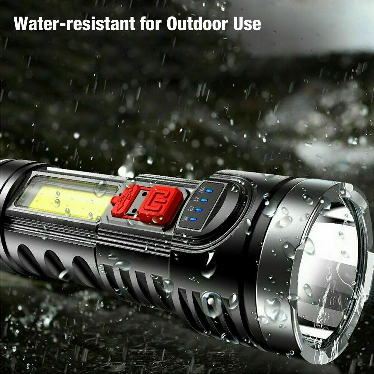 Super Bright LED Torch Tactical Flashlight USB Rechargeable & Battery