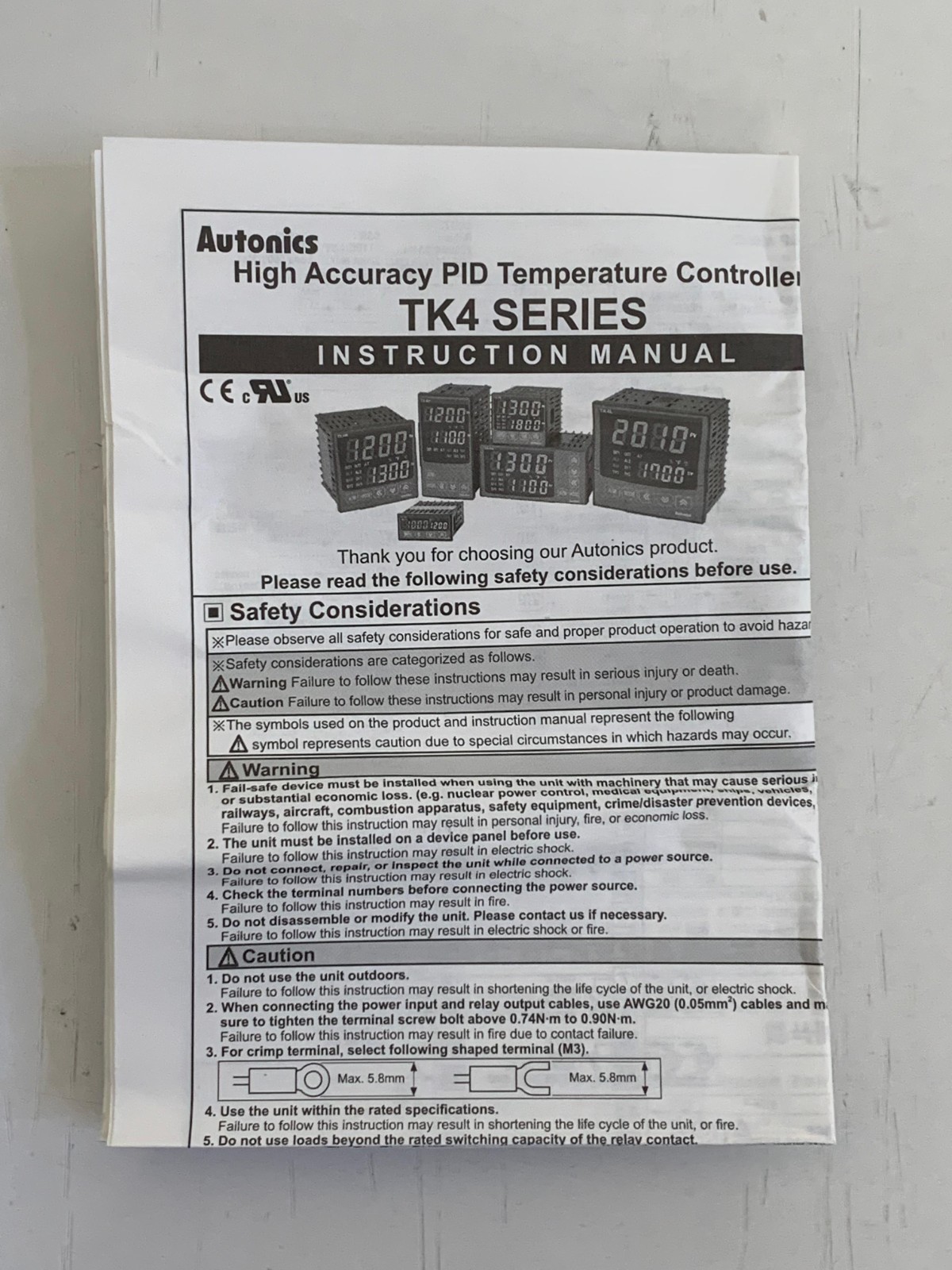 Autonics / TK4S / Temperature Controller / TK4S-14SN / 100-240VAC