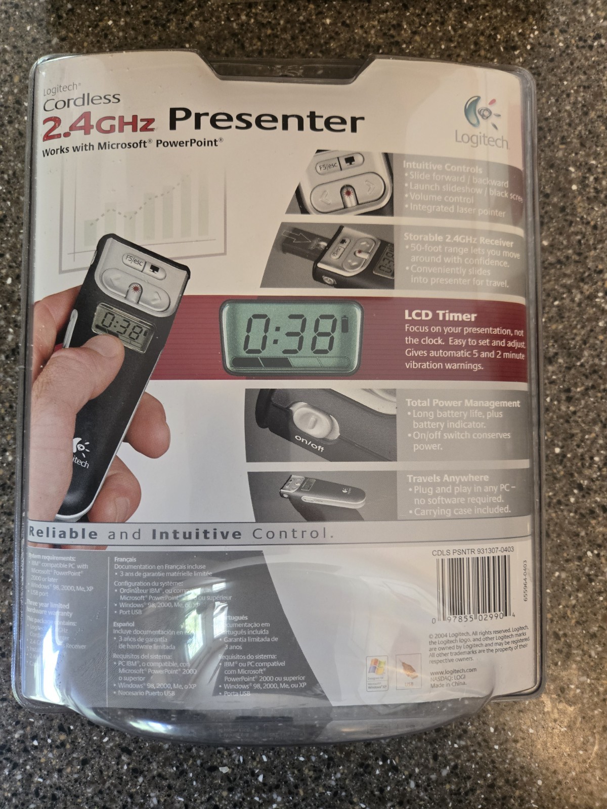 Logitech 2.4 GHz Cordless Presenter With LCD Timer - New In Box NIB NOS