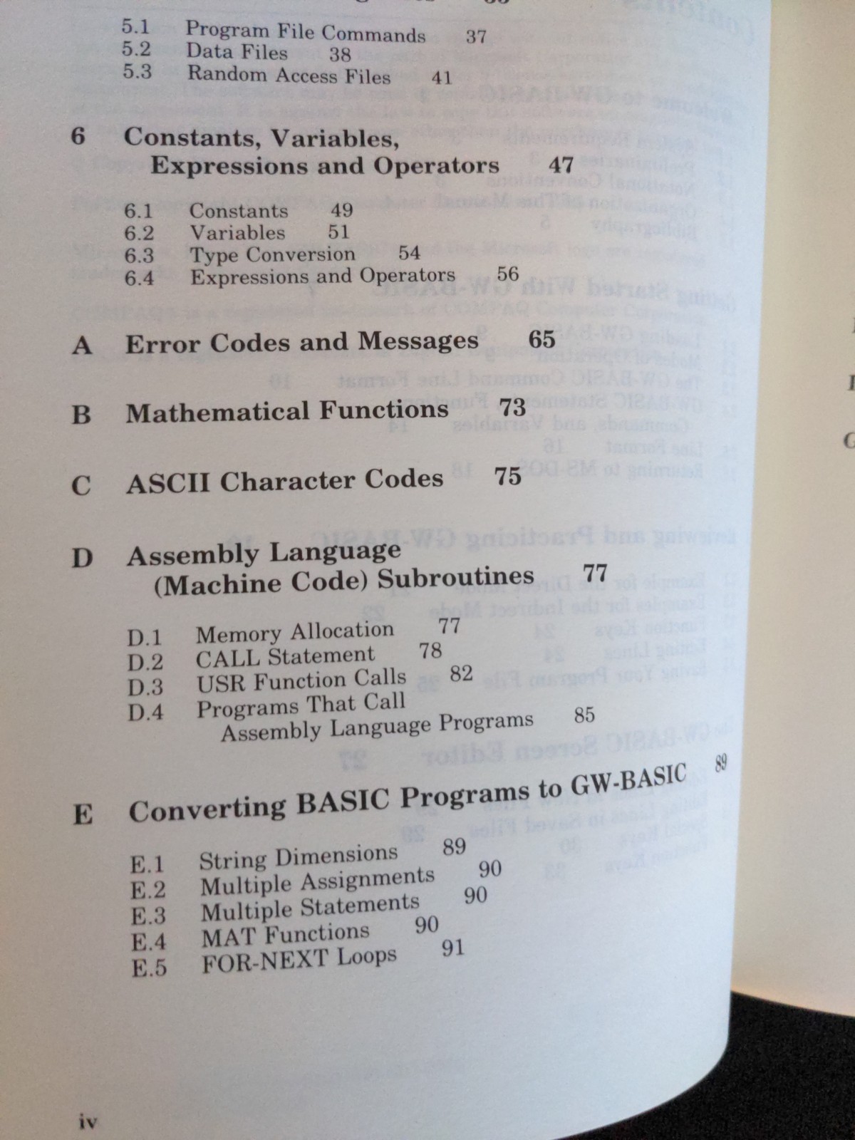 VINTAGE! GW-BASIC User's Manual Microsoft Corporation 1985