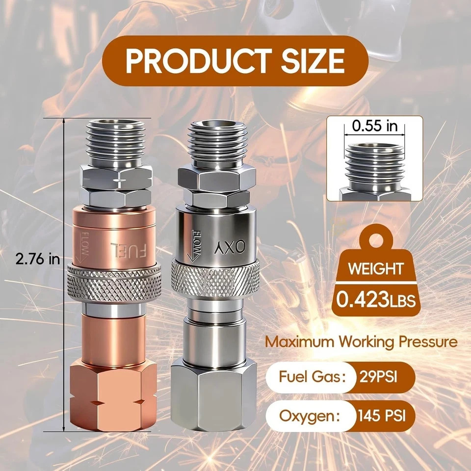 Oxy-Acetylene Torch Quick Connects for Torch, Cutting Torch Copper Quick Connect