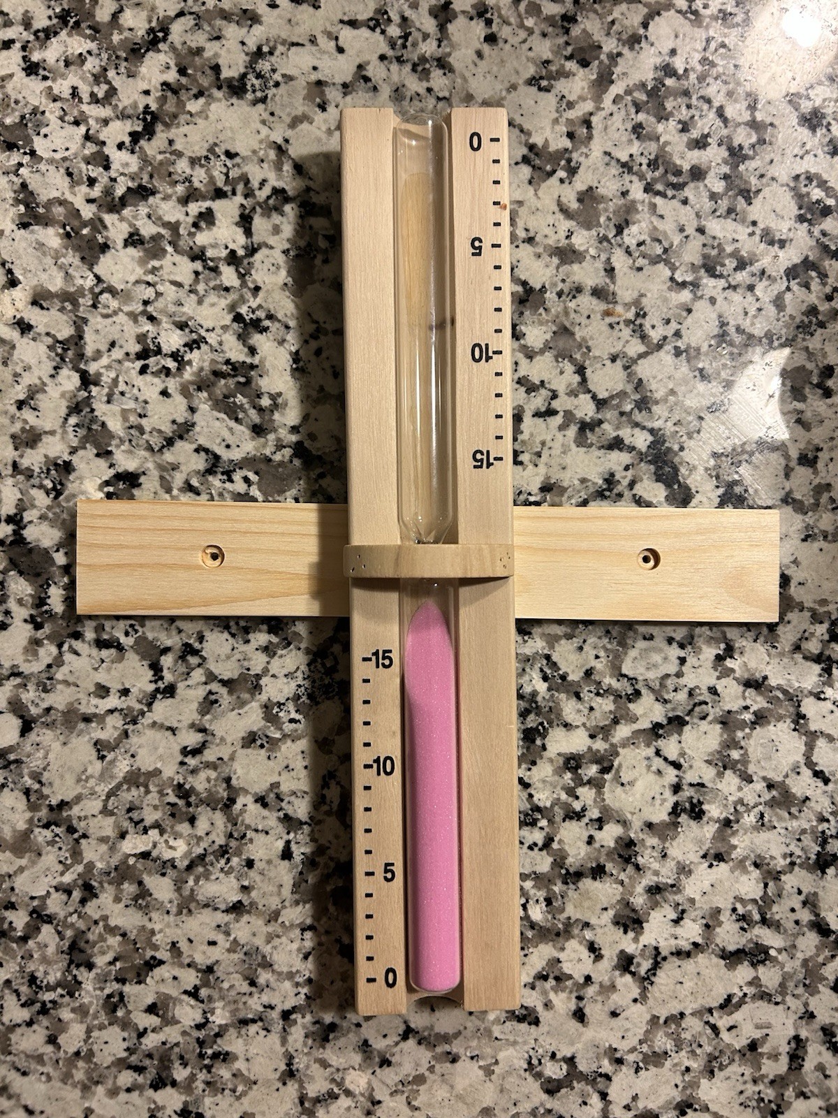 15 Minute Wooden Sand Timer Hourglass Wall Mount Pink Sand Sauna Shower