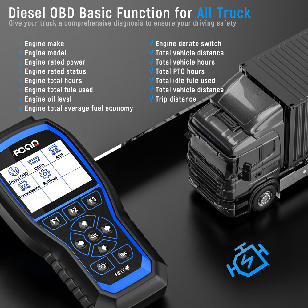 DIESEL DIAGNOSTIC TOOL HEAVY DUTY TRUCK SCANNER FULL SYSTEM OBD OBD2 CODE READER
