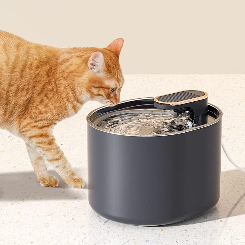 101oz/3L Stainless Steel Pet Fountain, Automatic Cat Water Fountain Dog Water Di