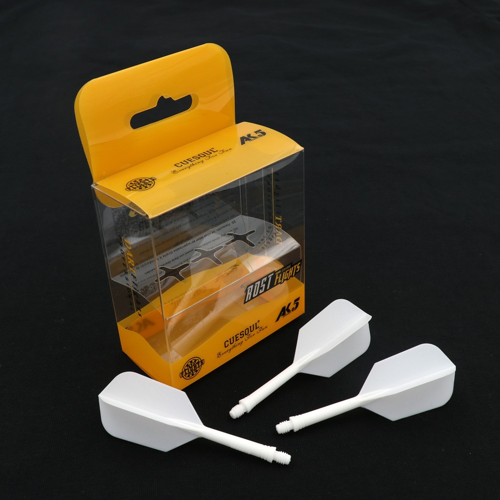 CUESOUL ROST Dart Shaft and Flights Combo Medium,Slim Shape,Set of 3-White