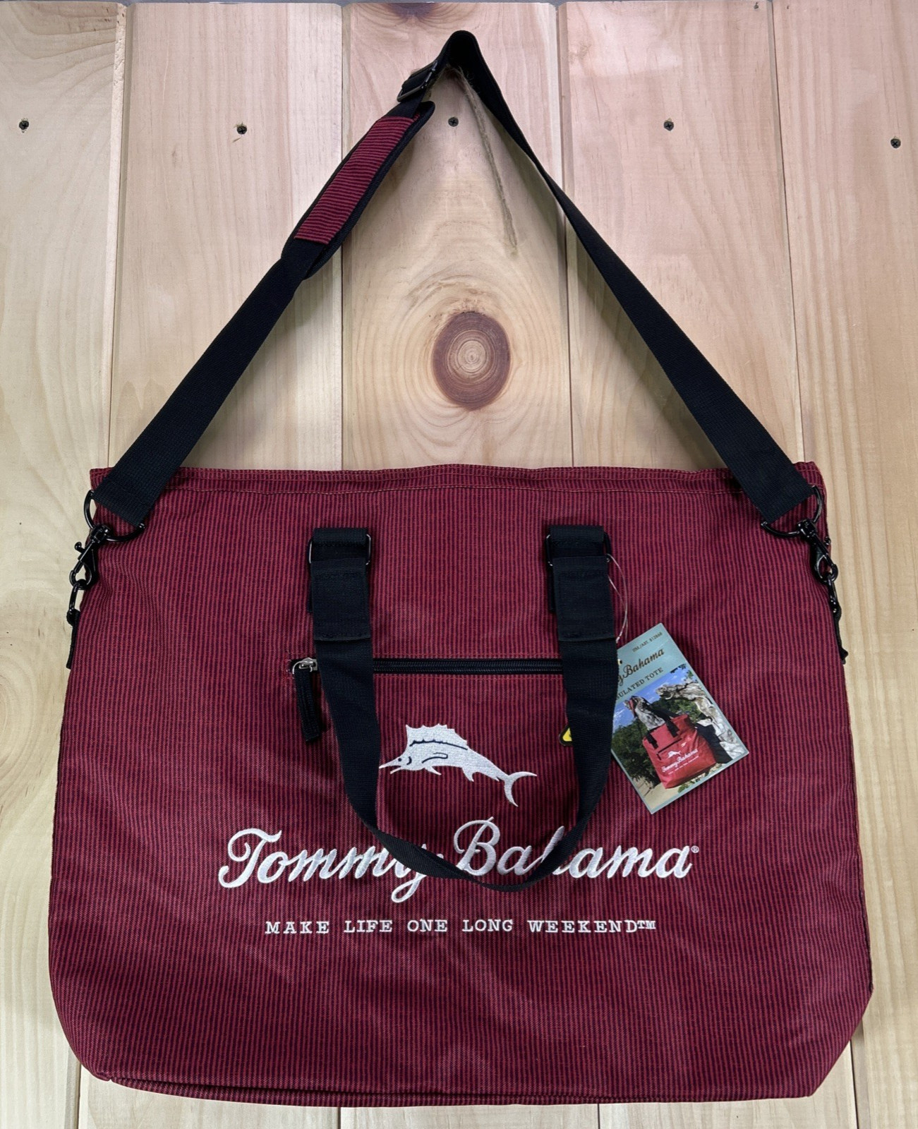 Tommy Bahama Large Insulated Cooler Beach Tote Bag with Shoulder Strap NWT