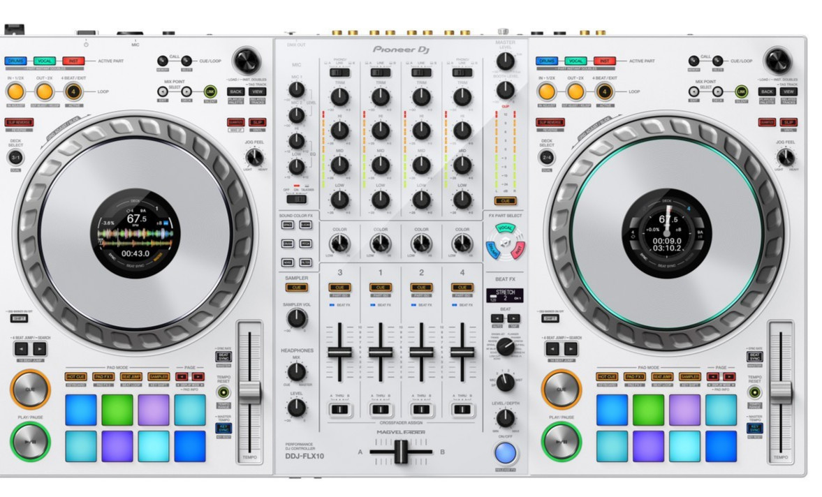 Pioneer DJ DDJ-FLX10-W 4channel performance DJ controller for rekordbox & Serato