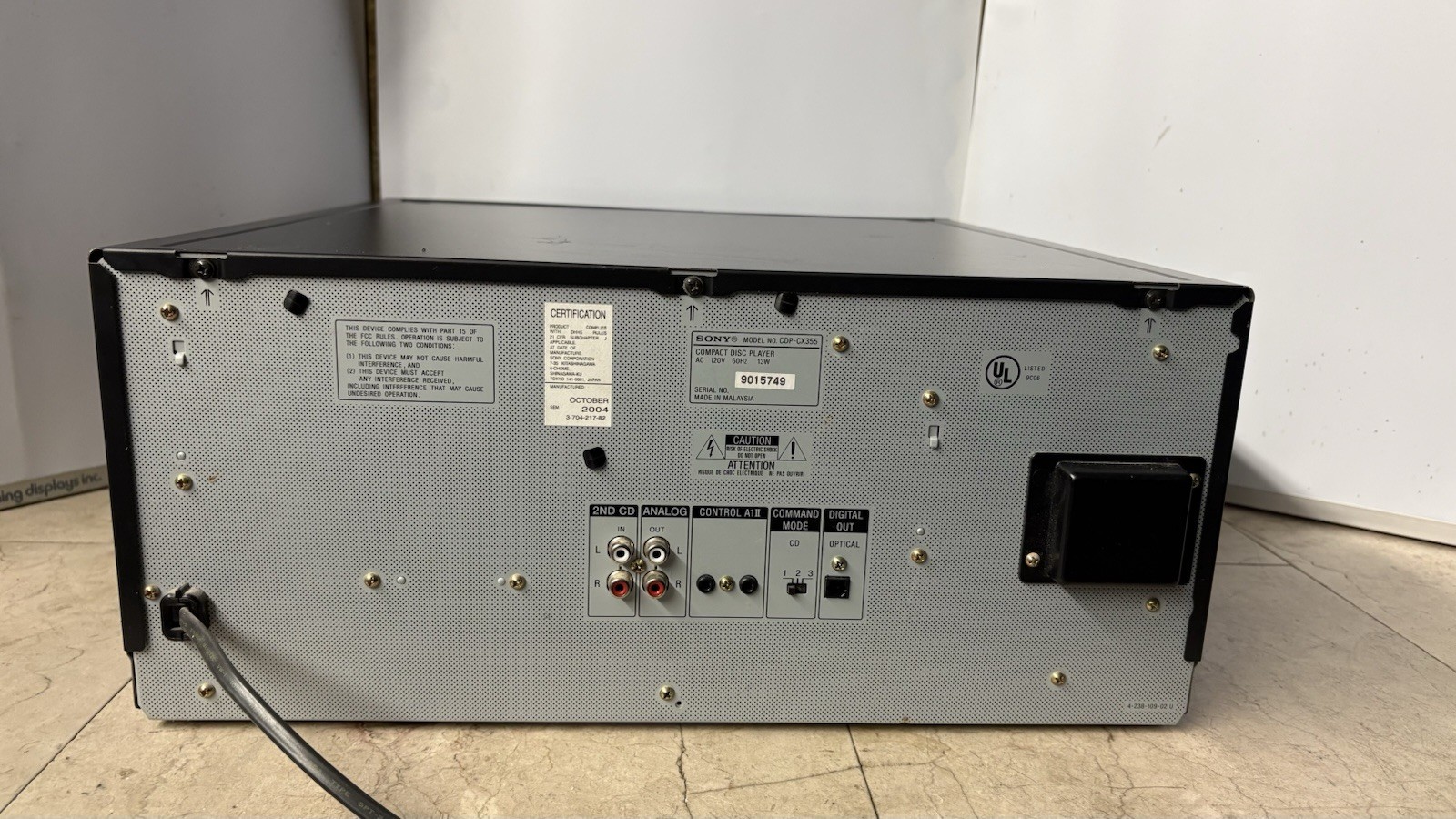 Sony CDP-CX355 Mega Storage 300CD Changer, Optical Cable* Mega Jukebox.*