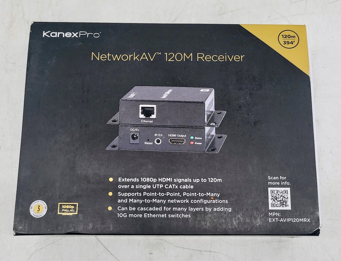 KanexPro EXT-AVIP120M NetworkAV 120M Extender Set