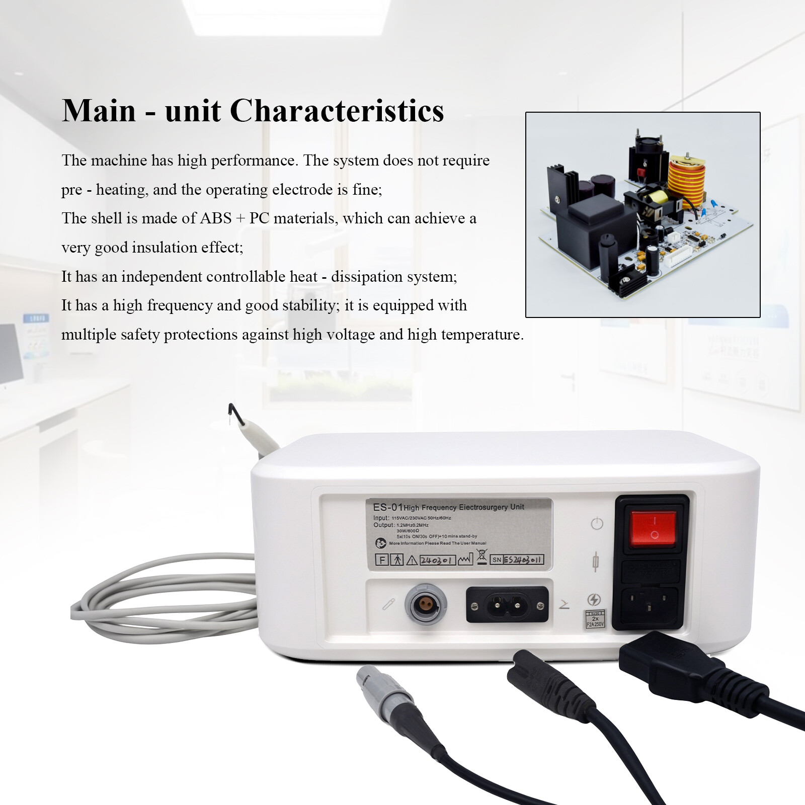 Dental Incision Coagulation High-frequency Electrosurgery Unit+7 Pcs Electrodes