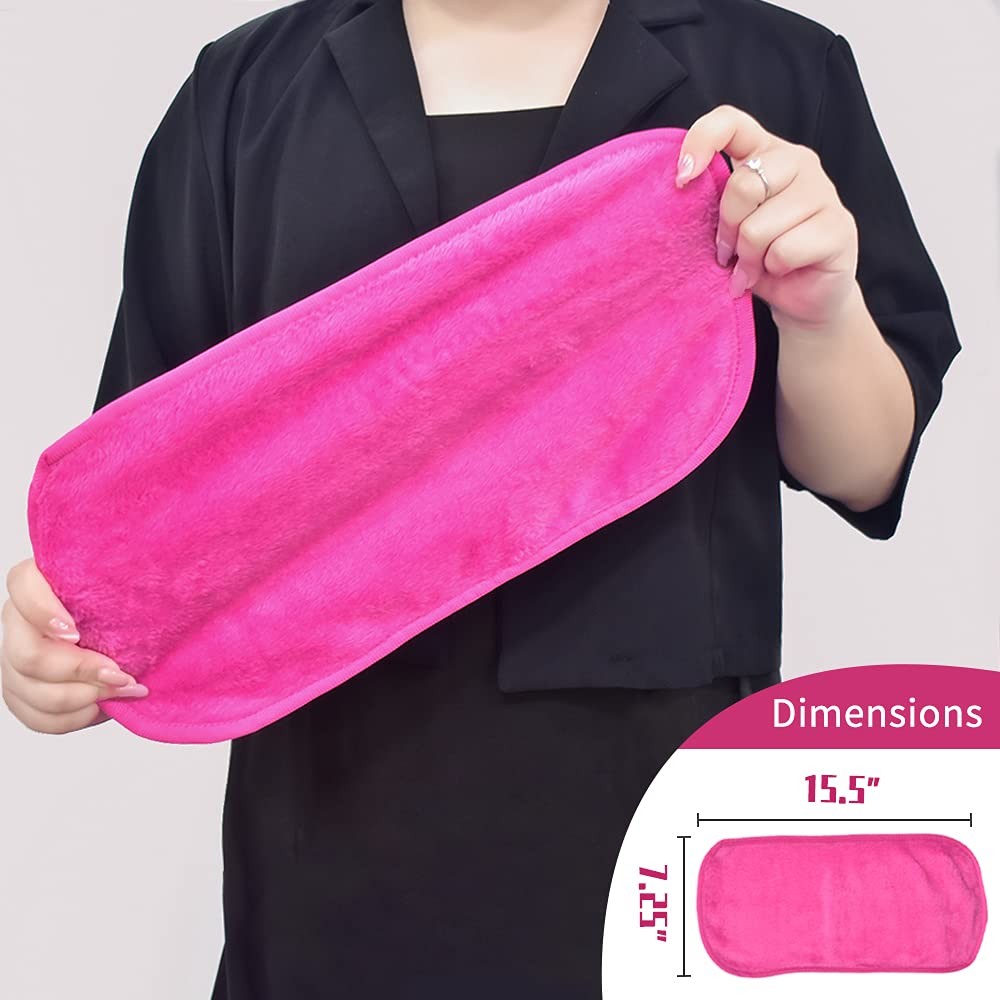 Reusable Microfiber Makeup Remover Cloths - Fast Drying Face Towels, 4 Count