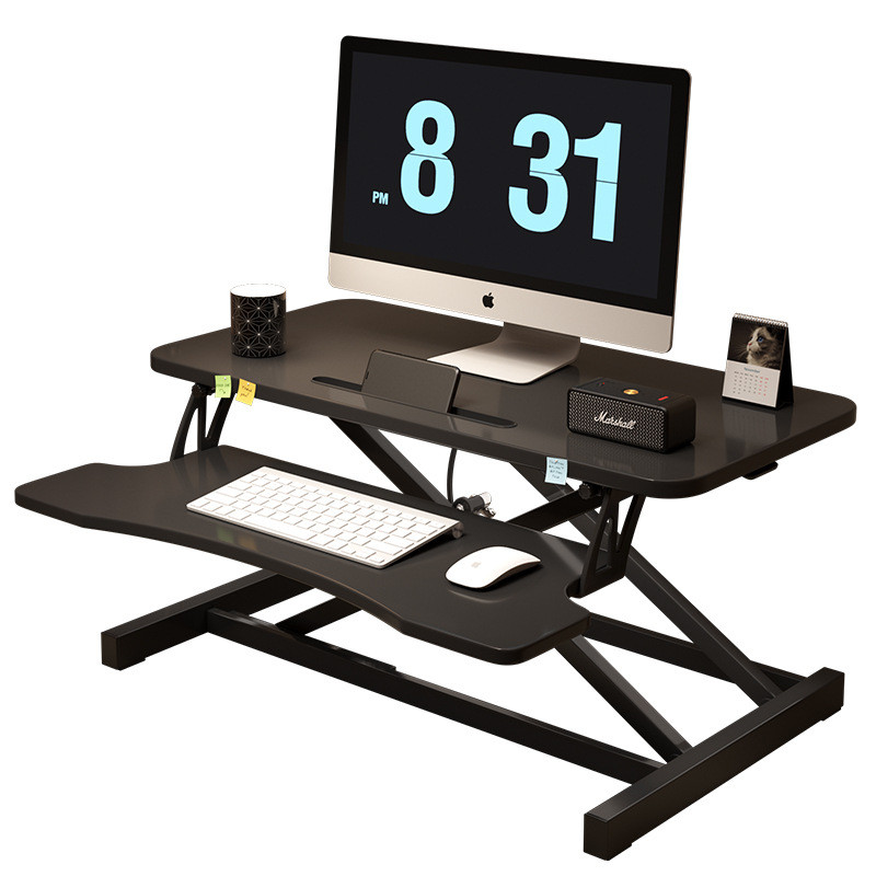 32 Inch Height Adjustable Sit Stand Desk Converter Riser Black