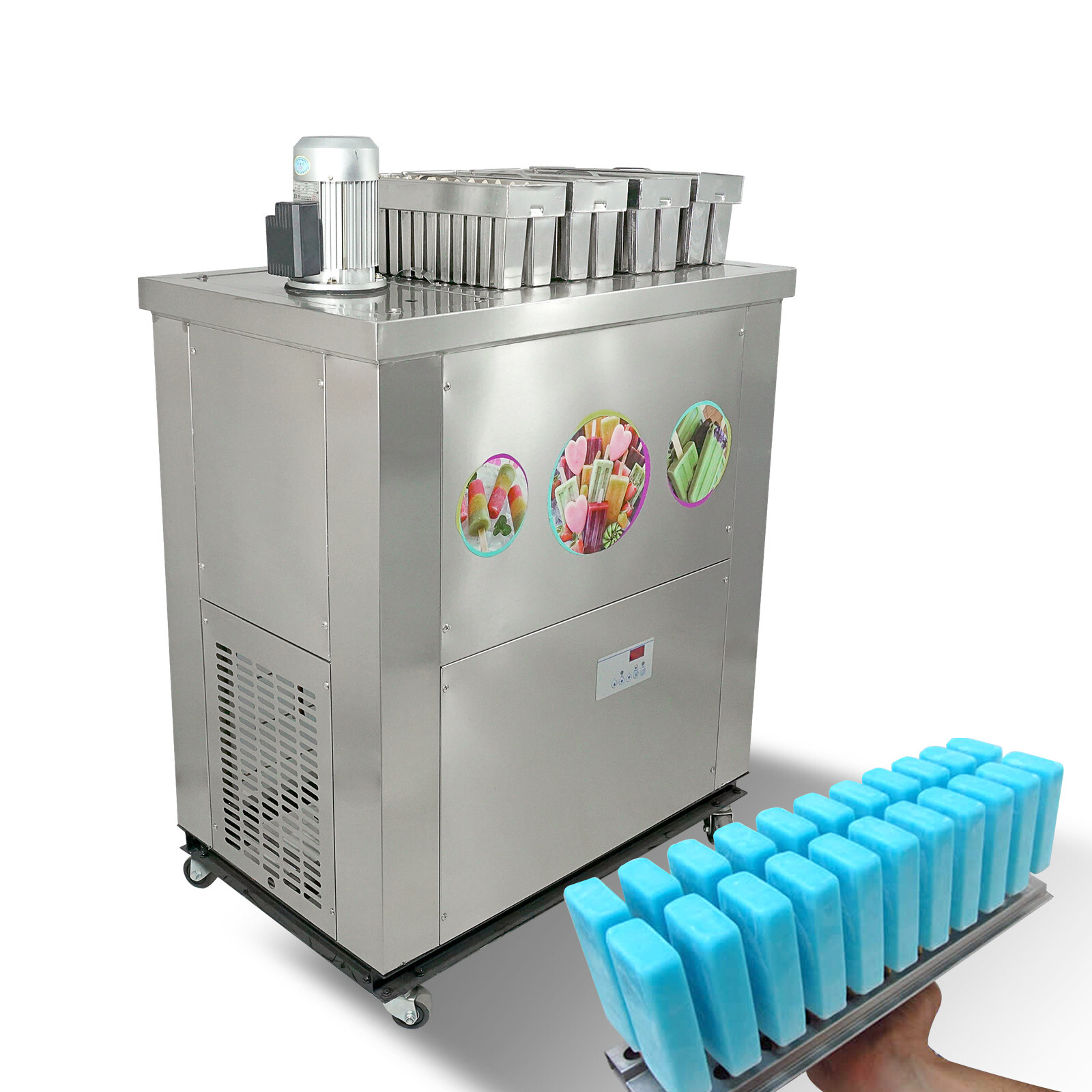Kolice Commercial Brazilian 4 Slim Mold Ice Popsicle Machine,Ice Lollipop maker