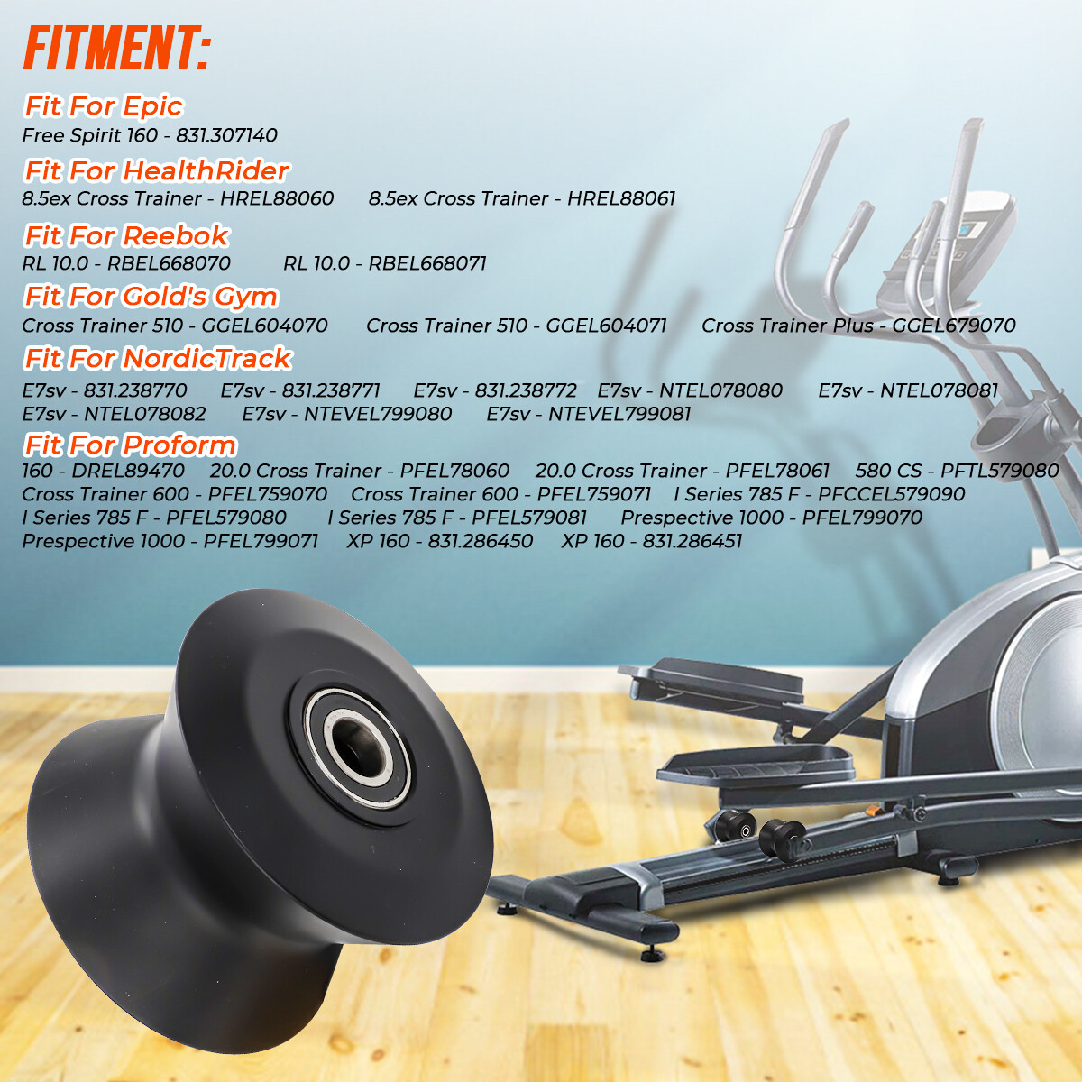 2xFor Proform XP160 Cross Trainer Elliptical Wheel Replacement Leg Roller 238880