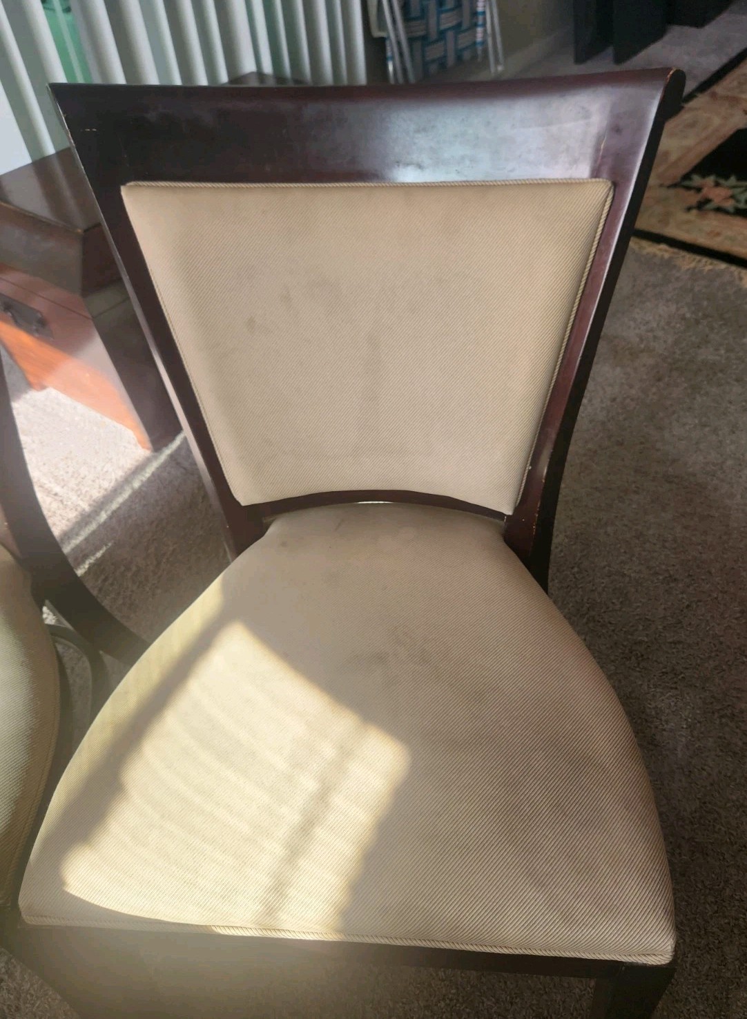 Dark Wood Rectangular Chair Set, 4 Chairs. Available For Pickup From Macon, GA.