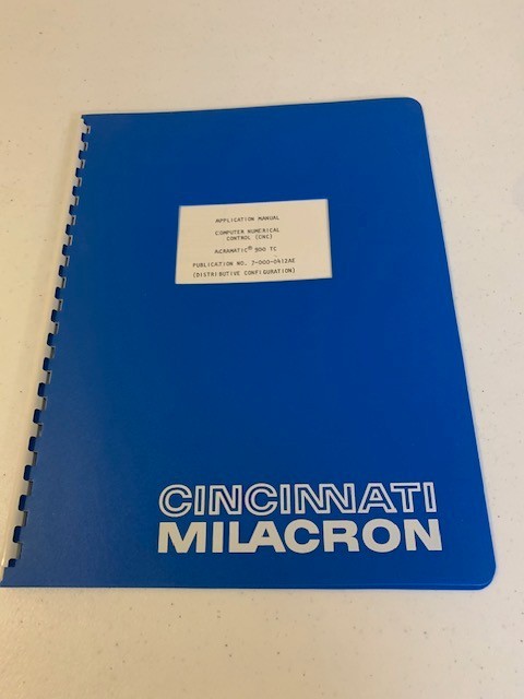 Cincinatti Milacron Technical Manual Application Computer Numerical Control