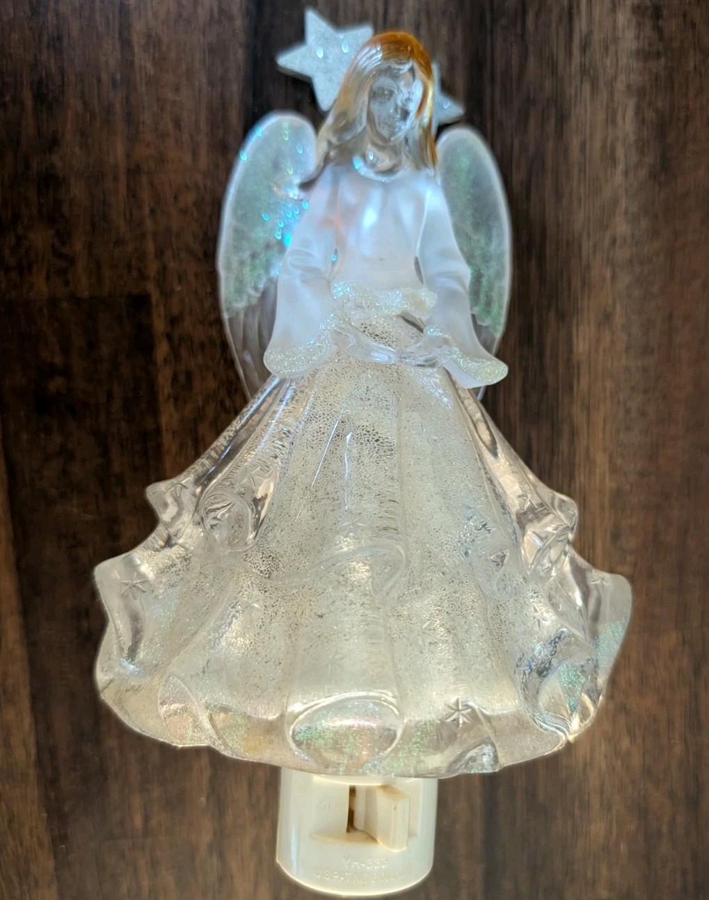 Angel Nite Light St Nicholas Square White Gold Halo