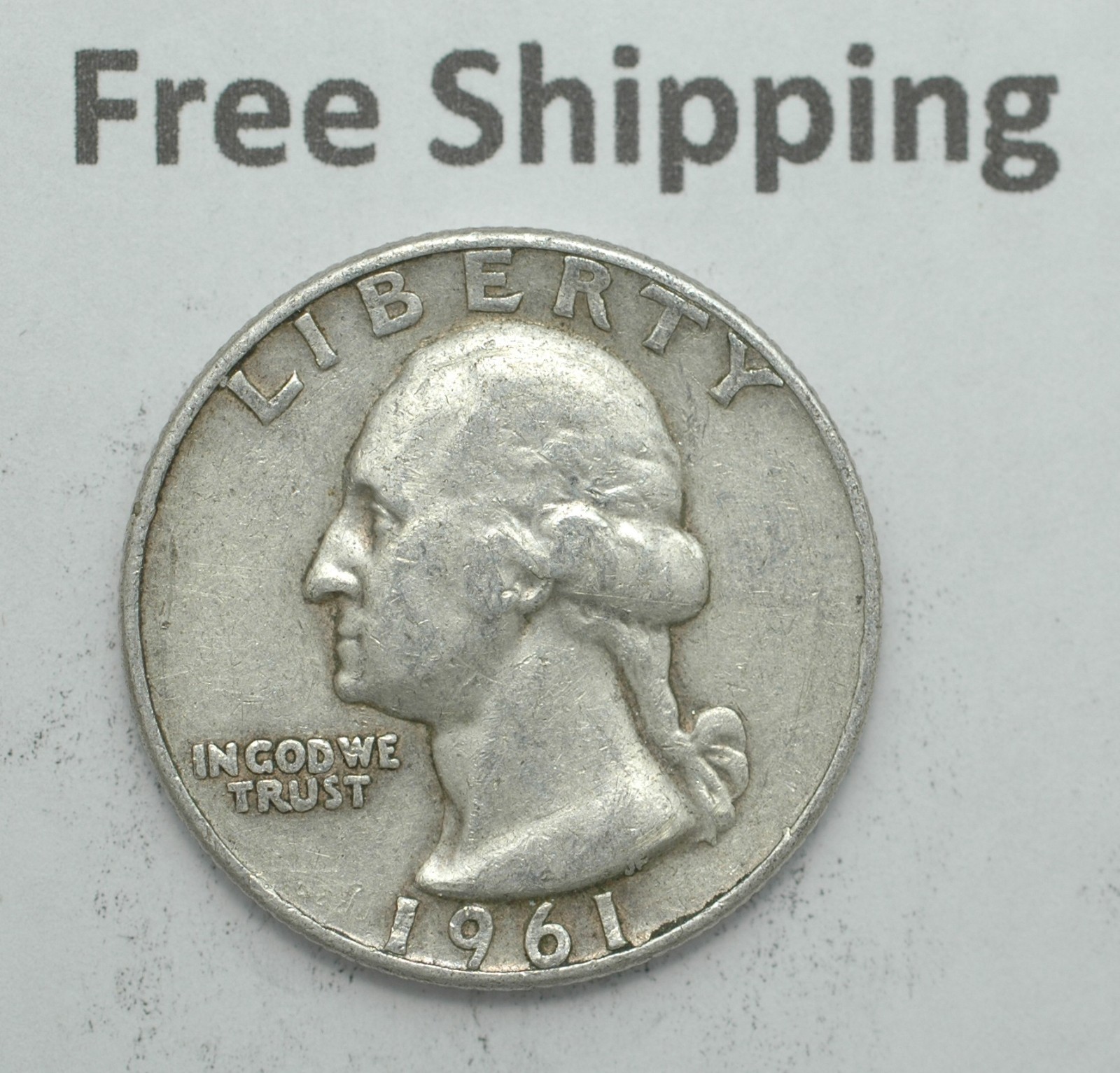 1961 D Washington Silver Quarter Denver mint mark Free Shipping