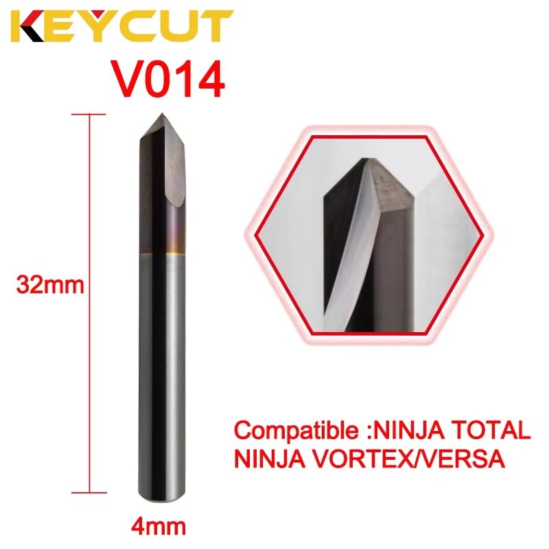 90° Milling Cutter V014 in Carbide Fit with Keyline Ninja Total Vortex Versa