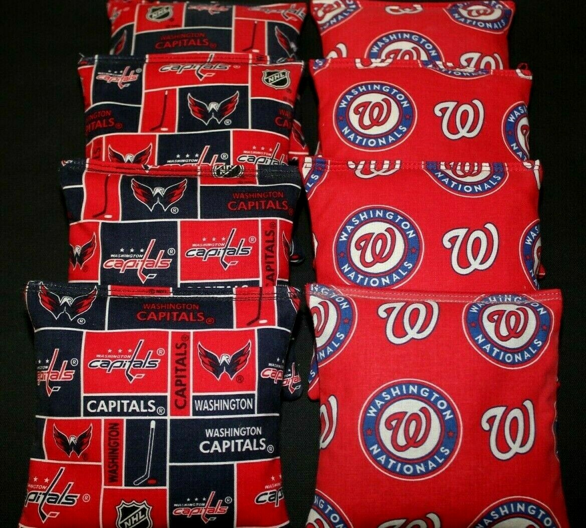 Cornhole Bean Bags WASHINGTON NATIONALS & CAPITALS 8 ACA Reg Corn Toss Bags Fans