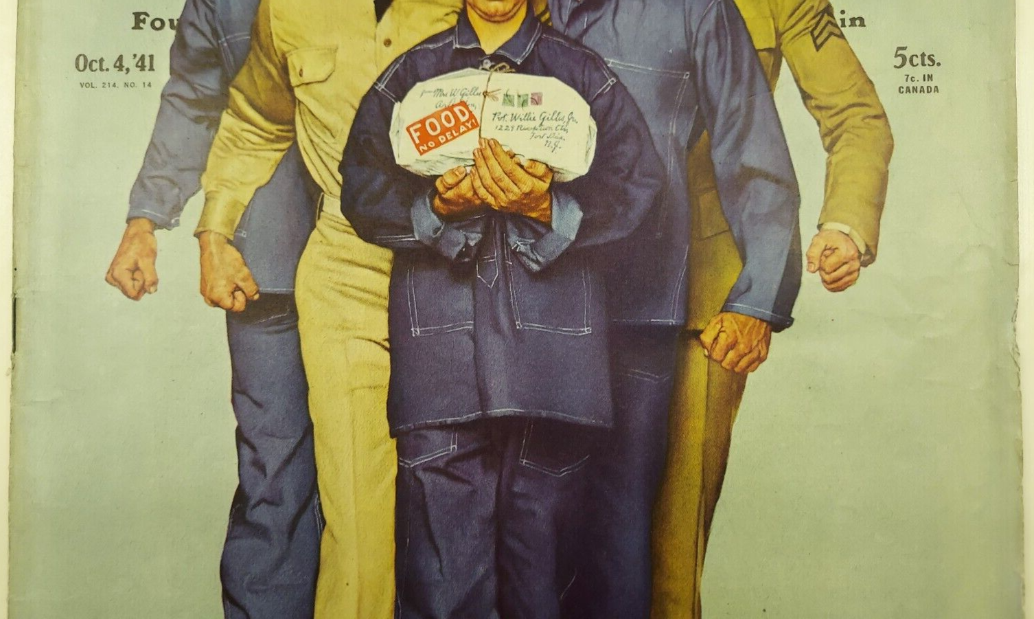 Orig Complete Saturday Evening Post Oct. 4, 1941 Willis Gillis Package From Home